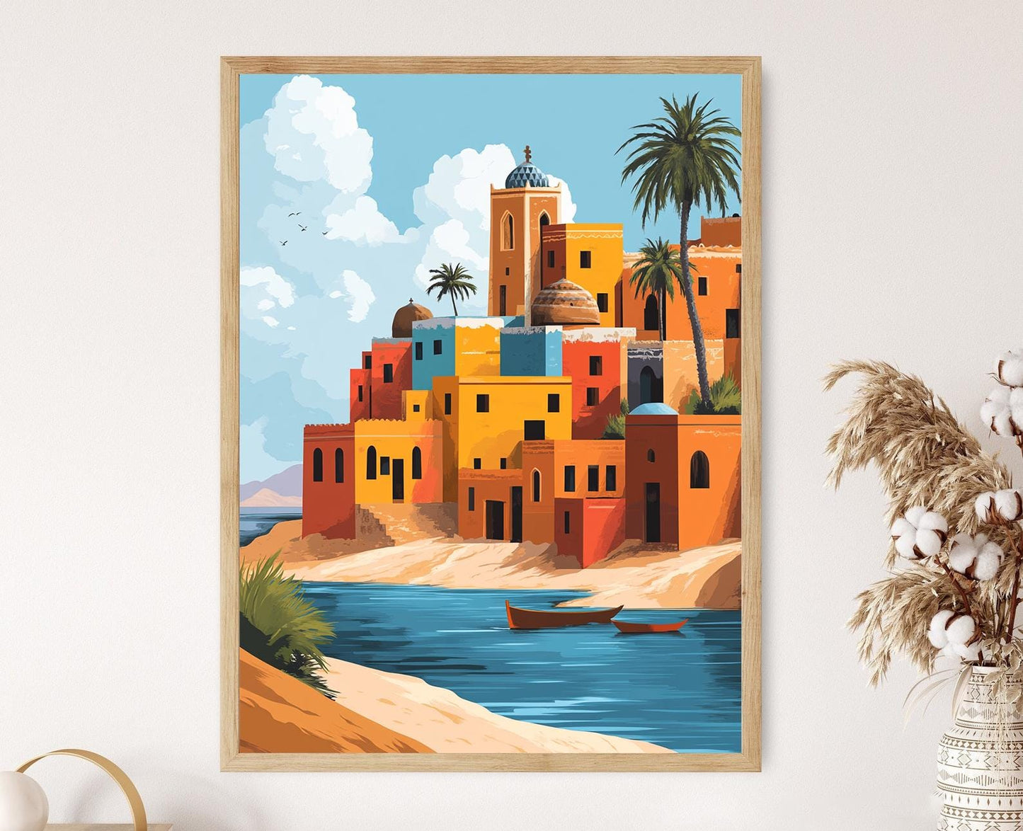 Affiche Maisons Nubiennes – Illustration vectorielle de la culture soudanaise