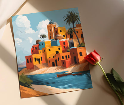 Affiche Maisons Nubiennes – Illustration vectorielle de la culture soudanaise