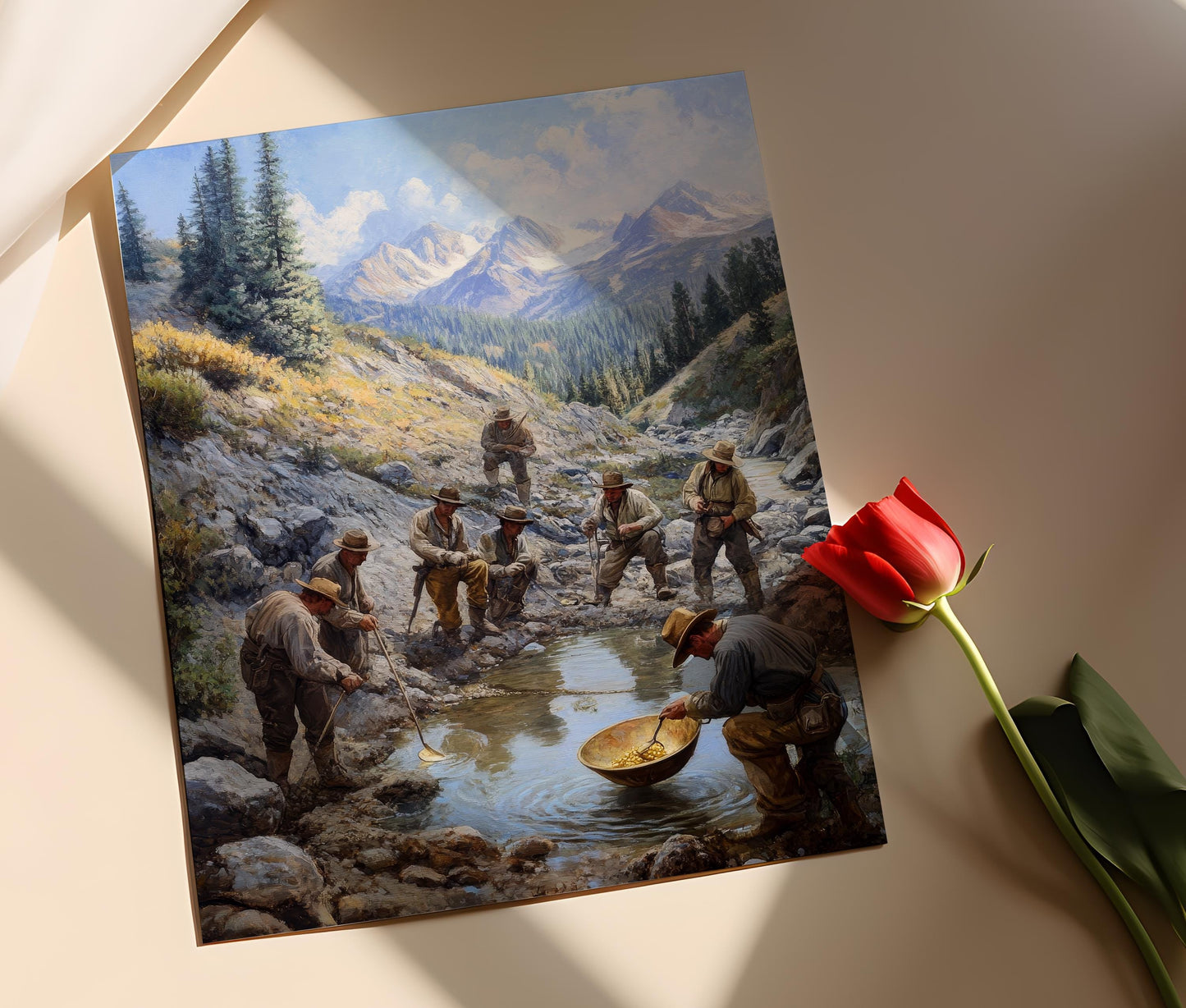 Affiche Ruée vers l'Or en Californie – Poster Vintage du Far West