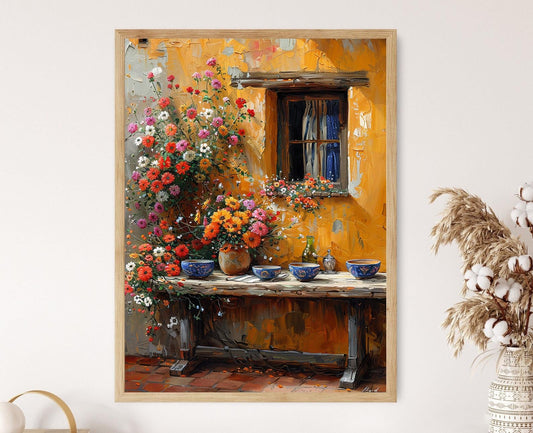 Affiche Rustique Polonaise – Poster Floral Élégant pour Décor Européen