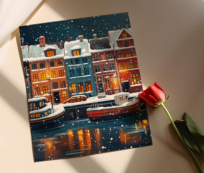 Affiche Hiver à Copenhague – Poster Paysage Urbain Scandinaire
