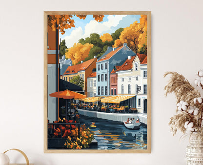 Affiche Užupis – Poster Illustration du quartier artistique de Vilnius