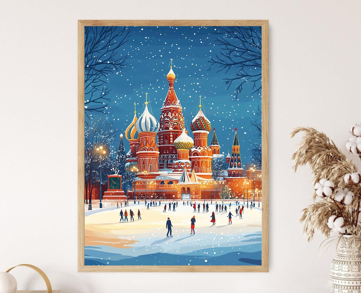 Affiche Hiver Rouge – Poster de Moscou et de la Cathédrale Saint-Basile