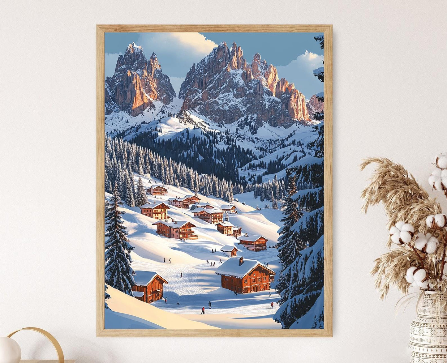 Affiche Décor des Dolomites – Poster Paysage alpin enneigé