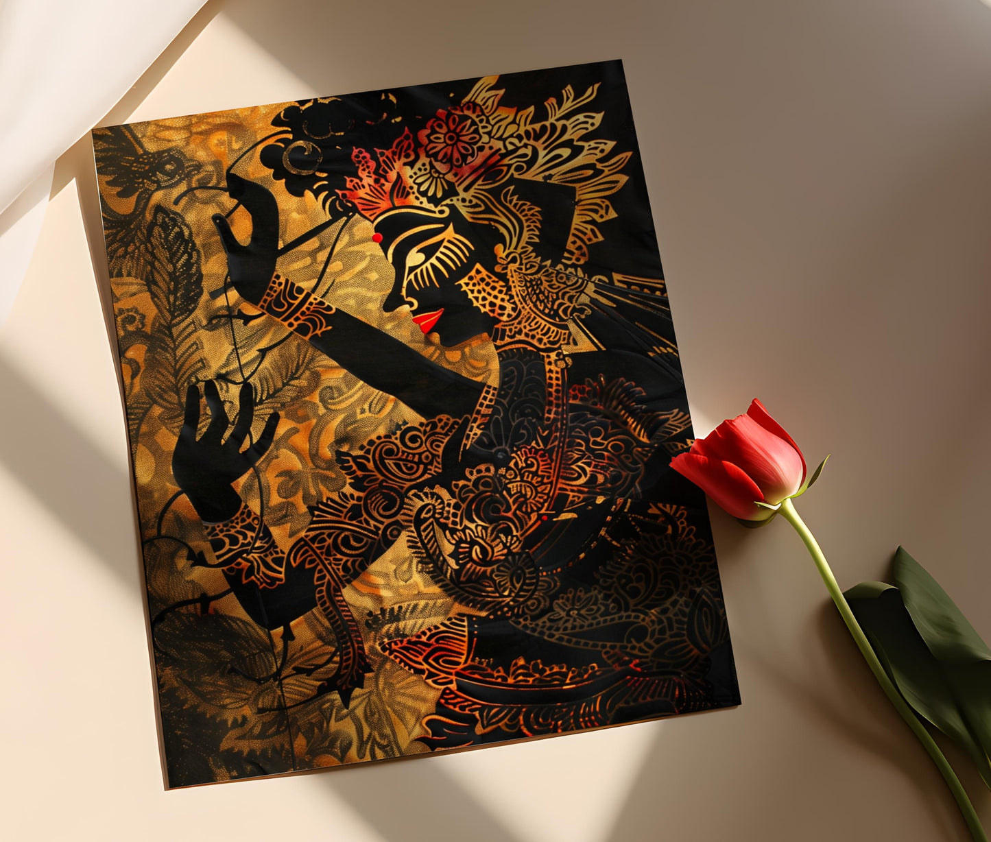 Affiche Wayang Kulit – Poster d'art traditionnel javanais en ombre