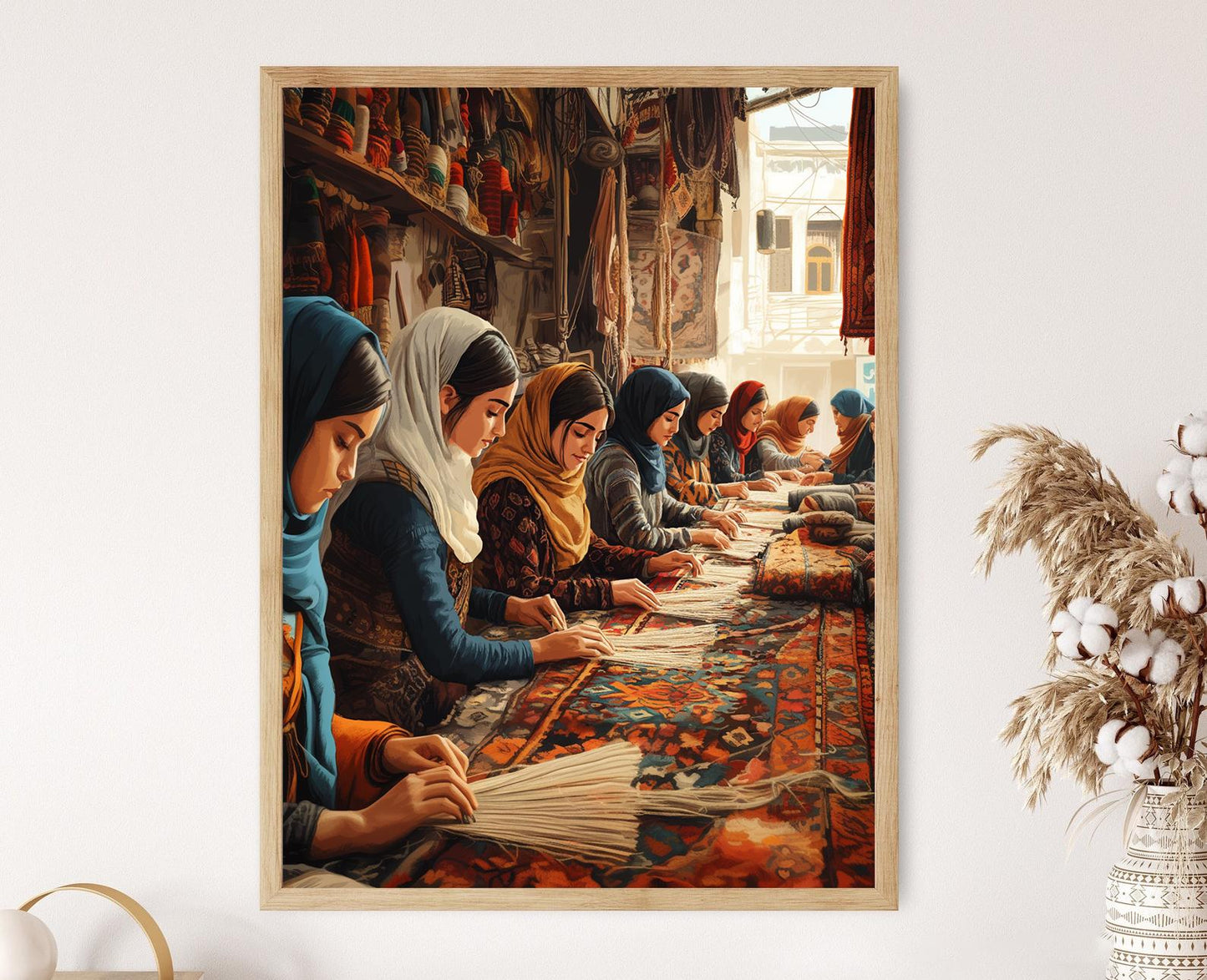 Affiche Tapis Sanandaj – Illustration Vecteur, Décor Mur Kurde