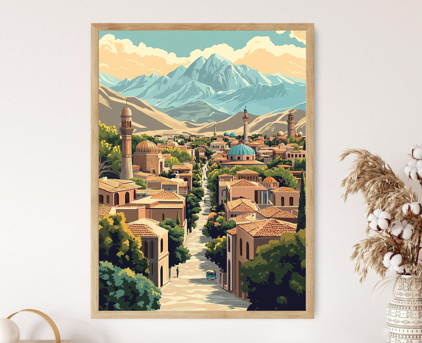 Affiche Sanandaj – Illustration vectorielle, art kurde mural
