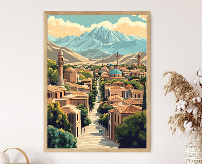 Affiche Sanandaj – Illustration vectorielle, art kurde mural