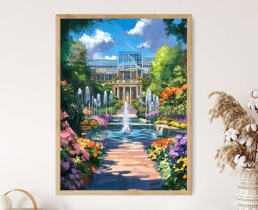 Affiche Jardins Longwood – Poster Scène Botanique du Delaware
