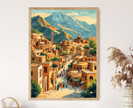 Affiche Village Yazidi – Illustration Paysage du Kurdistan
