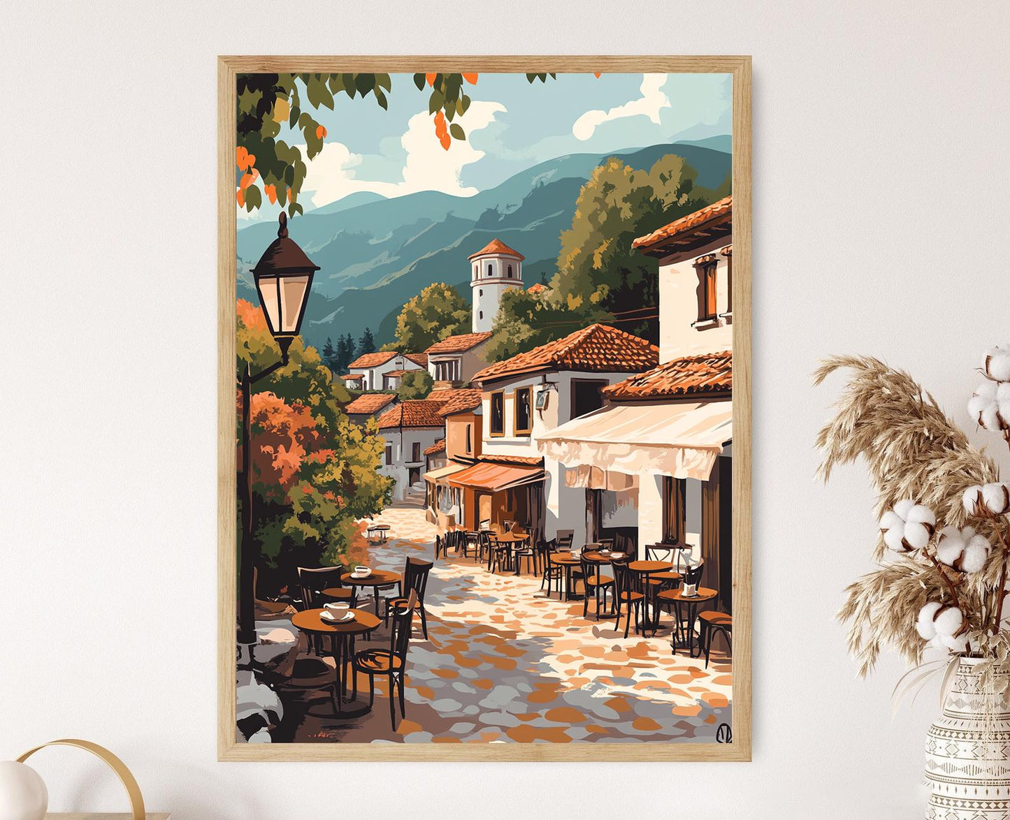 Affiche Café du Kosovo – Poster Illustration Vectorielle Culturelle
