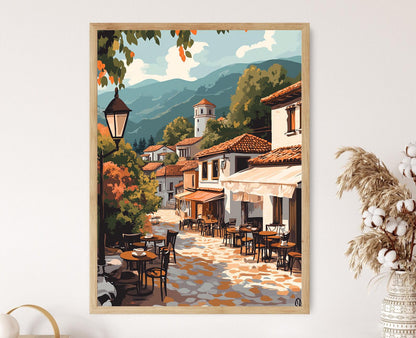 Affiche Café du Kosovo – Poster Illustration Vectorielle Culturelle