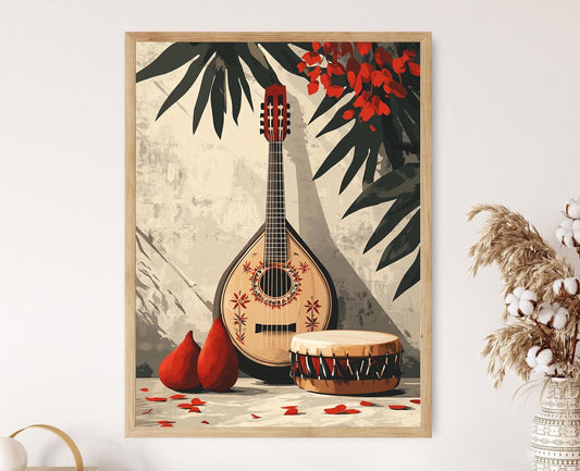 Affiche Musique Balkanique – Impression Art de la Çifteli du Kosovo