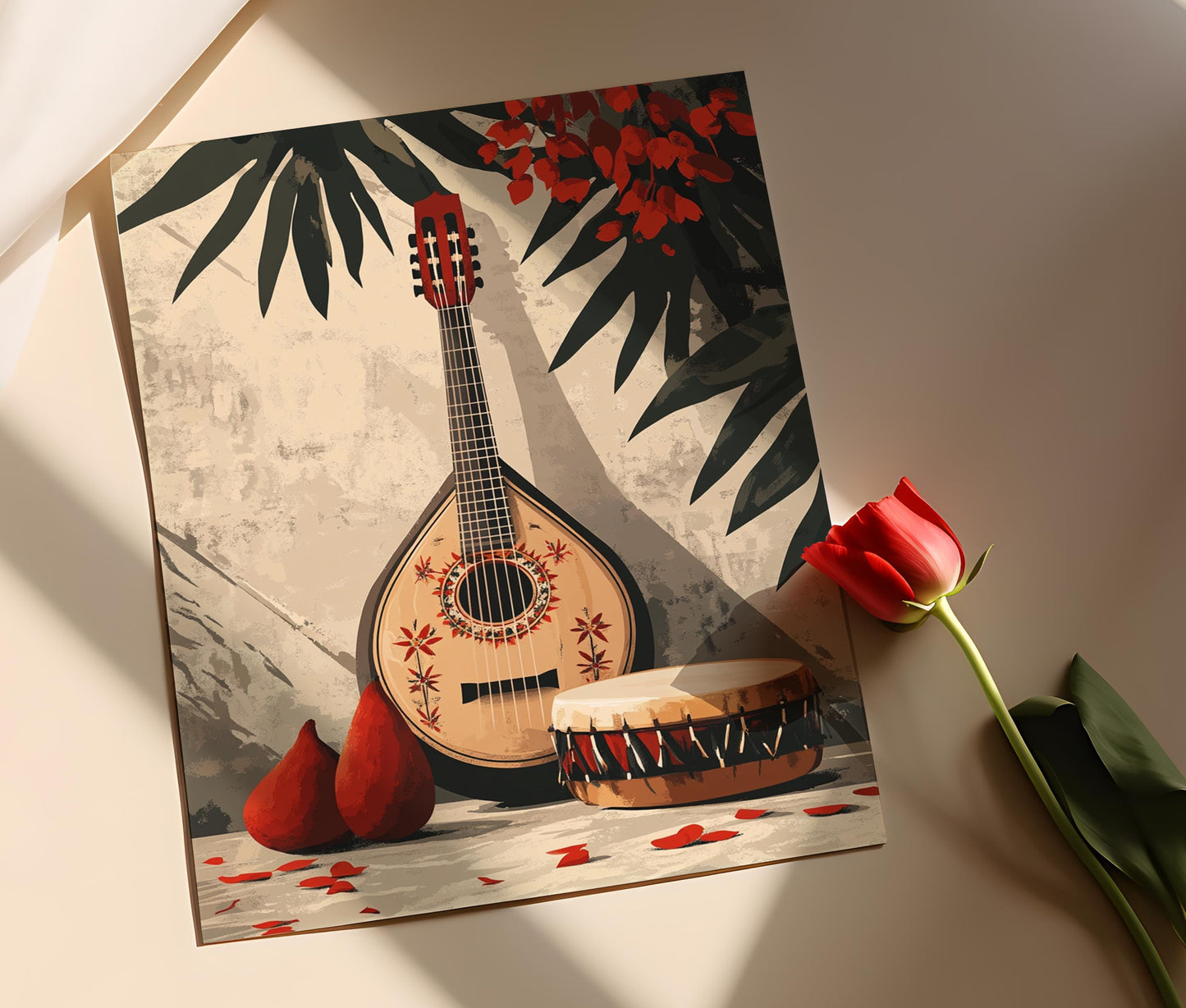 Affiche Musique Balkanique – Impression Art de la Çifteli du Kosovo