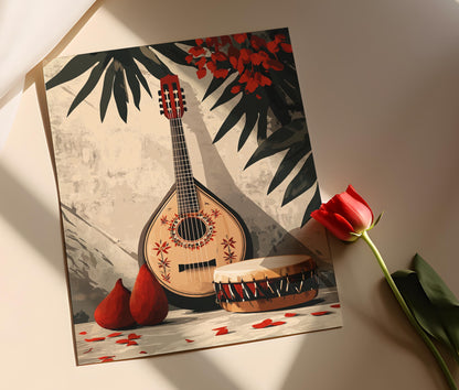 Affiche Musique Balkanique – Impression Art de la Çifteli du Kosovo