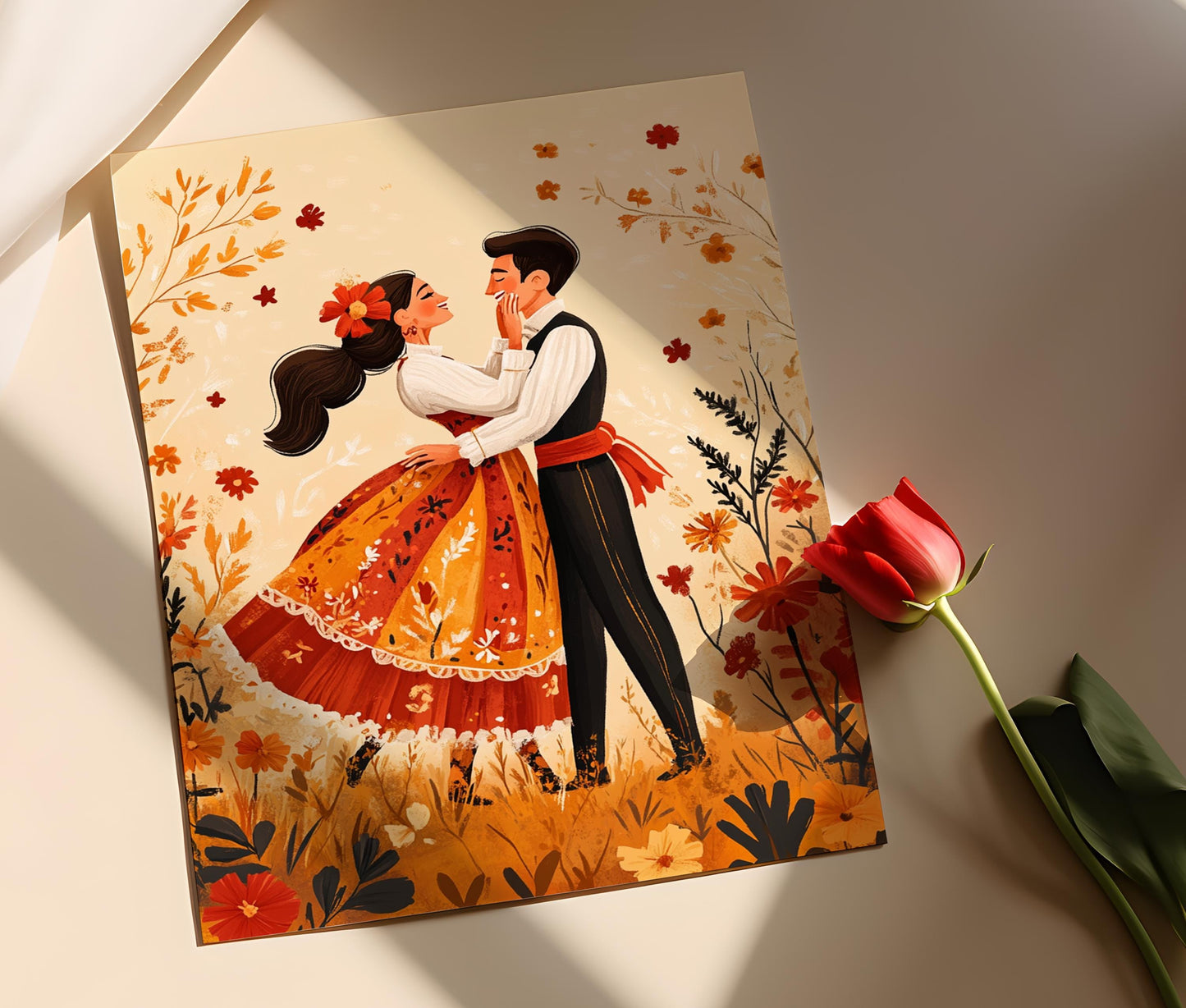 Affiche Kolo Balkan – Illustration de danse du Kosovo