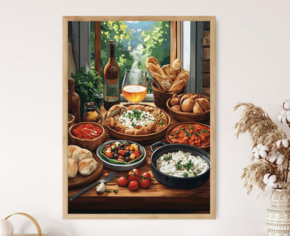 Affiche Flija et Pasul - Illustration Art de la Cuisine Balkanique