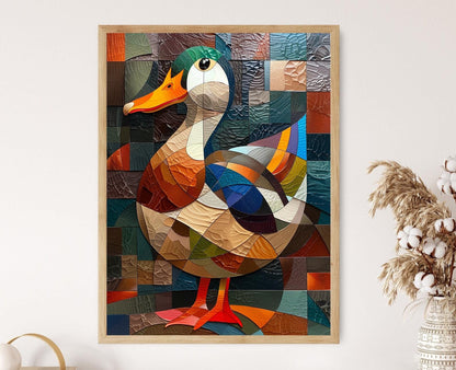 Affiche Canard : Belle Illustration Aquarelle de Faune Colorée
