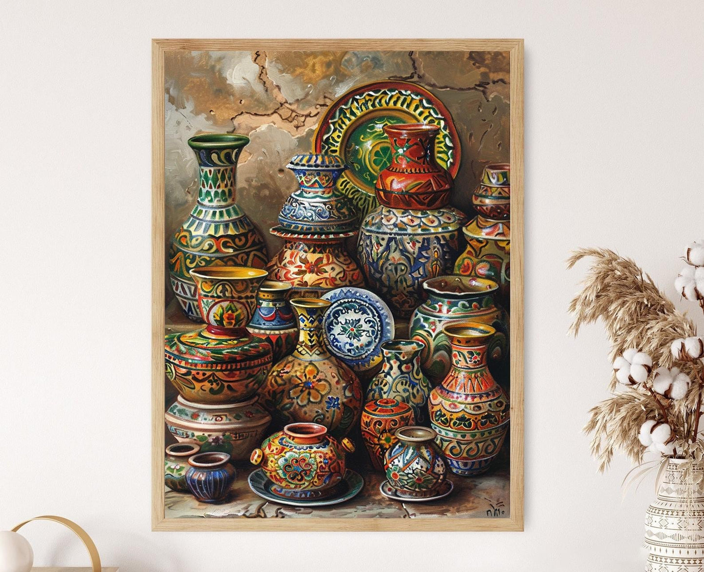 Affiche en Poterie Pakistanaise – Art Céramique Traditionnelle du Punjab