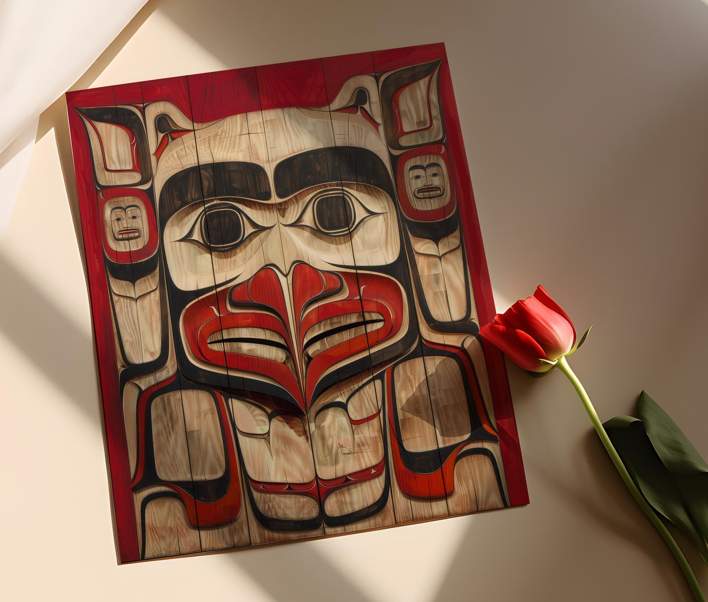 Affiche Art Haida Traditionnelle – Poster Totem Audacieux, Héritage Culturel