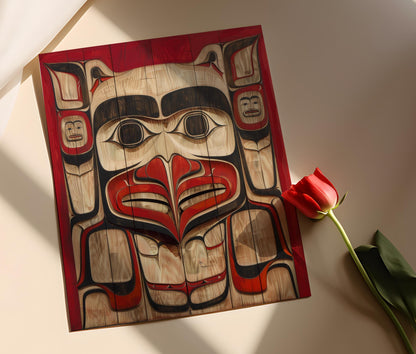 Affiche Art Haida Traditionnelle – Poster Totem Audacieux, Héritage Culturel