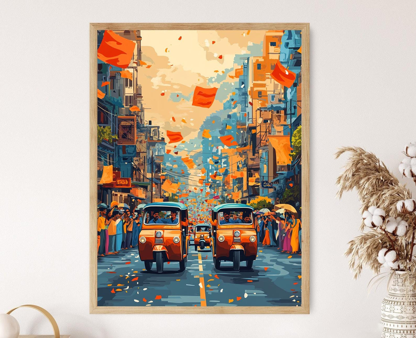 Affiche Tuk Tuk Indien – Art Print Festif, Illustration Vecteur