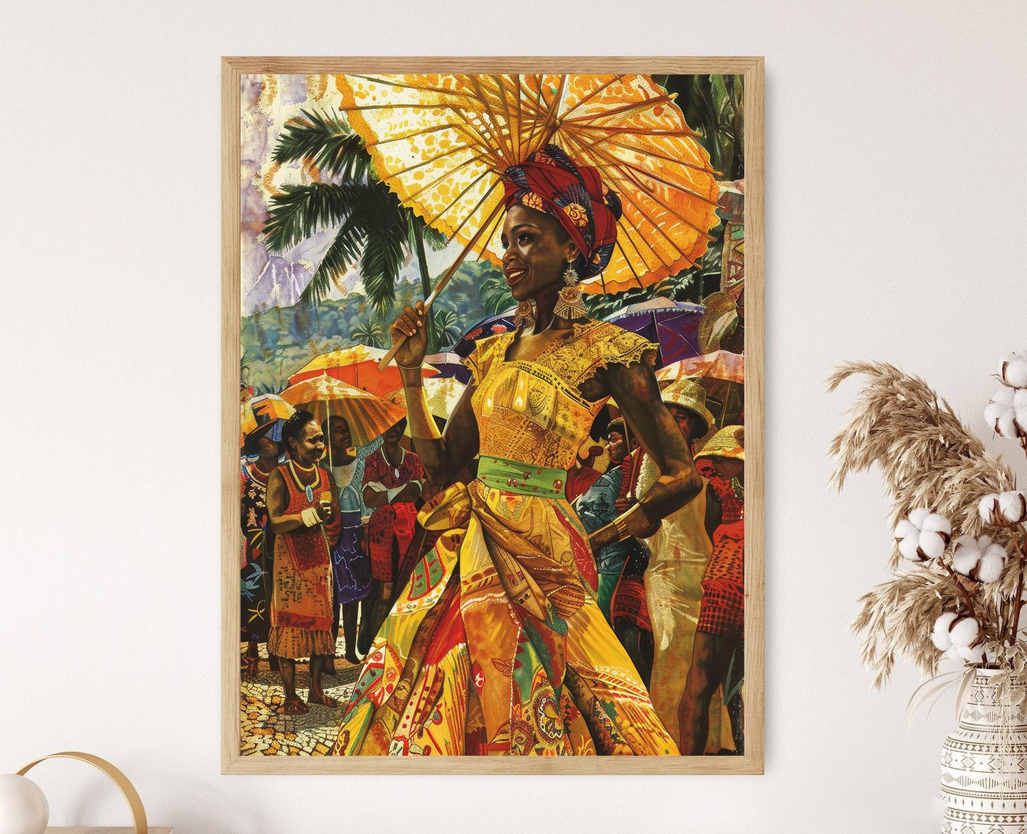 Affiche Art Afro-Brésilienne – Imprimé Ethnique Fait Main