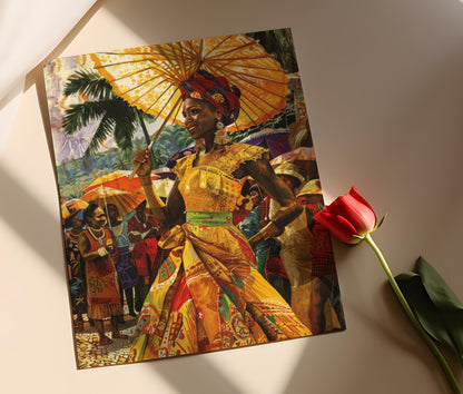 Affiche Art Afro-Brésilienne – Imprimé Ethnique Fait Main