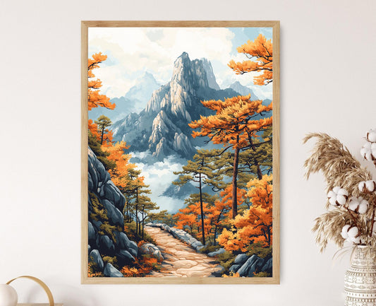 Affiche Parc National Seoraksan – Impression Artiste Paysage d'Automne