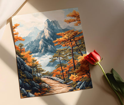 Affiche Parc National Seoraksan – Impression Artiste Paysage d'Automne