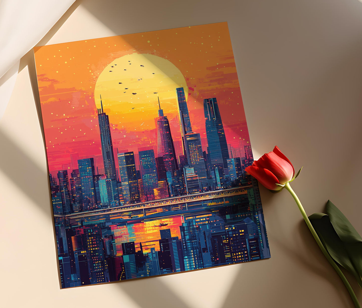 Affiche Incheon – Impression artistique moderne de Corée en vectoriel