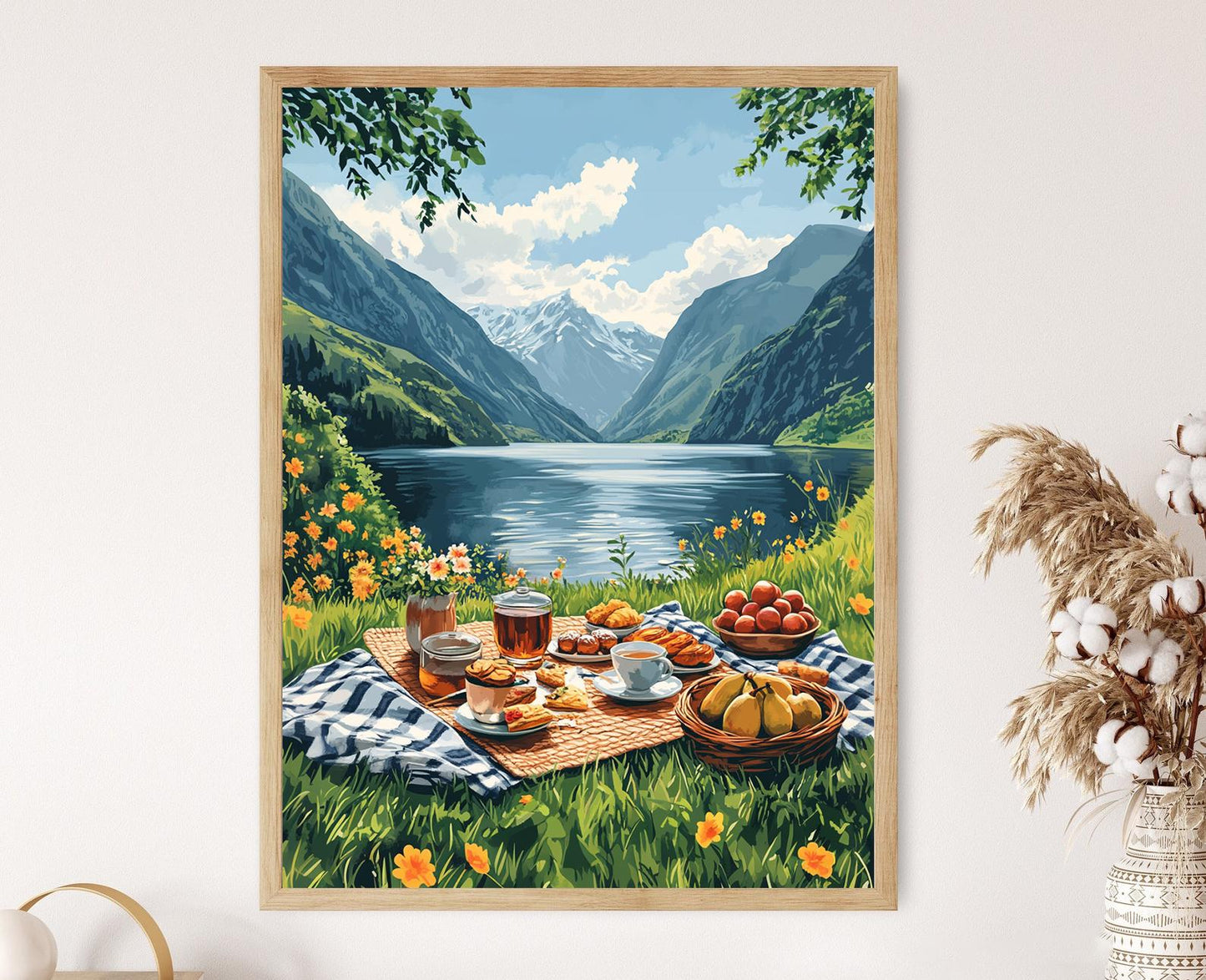 Affiche de Pique-Nique au Lac Zarivar – Décor Paysager du Kurdistan