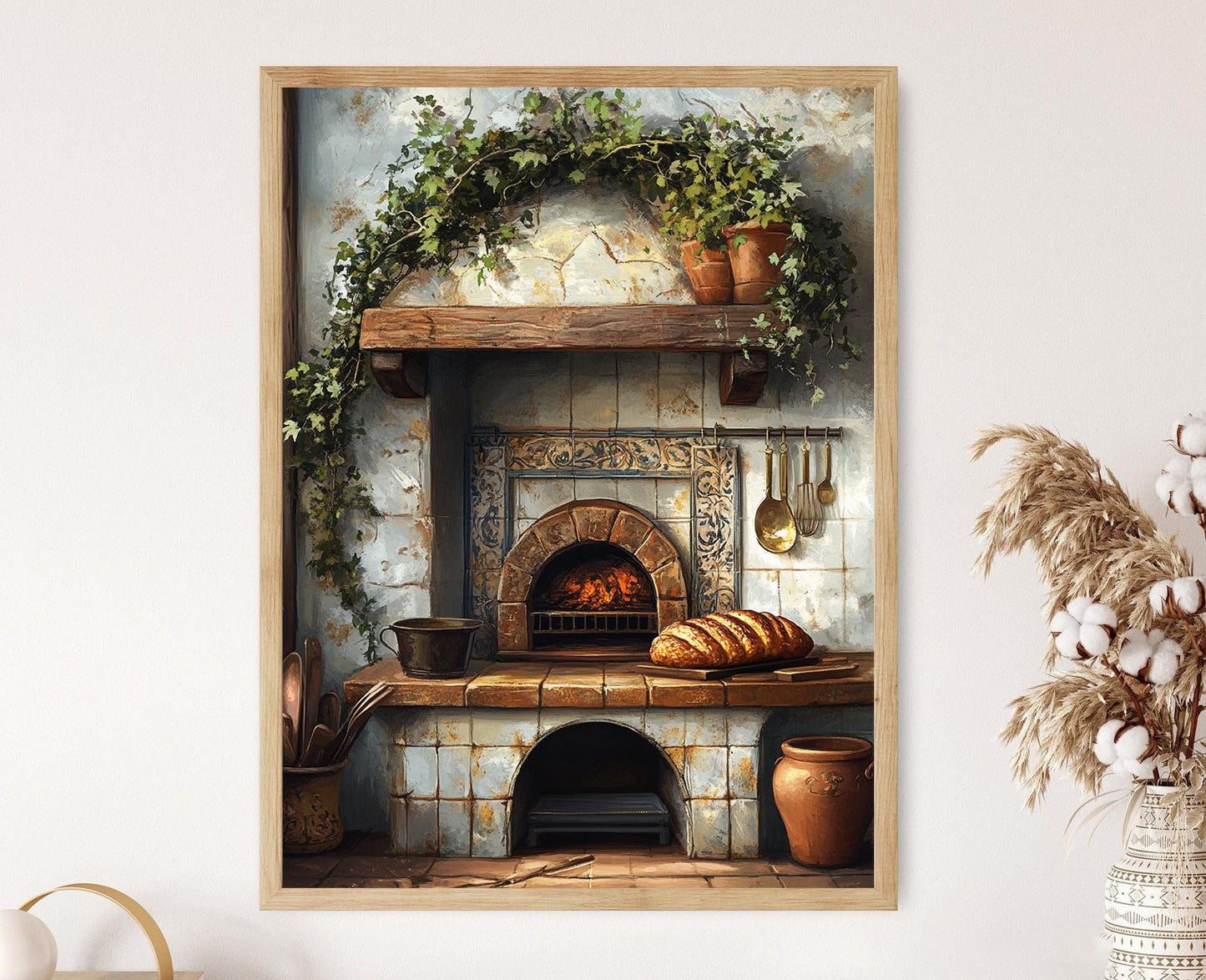 Affiche Cuisine Serbe Rustique – Illustration du Pain Poga?a et Ustensiles