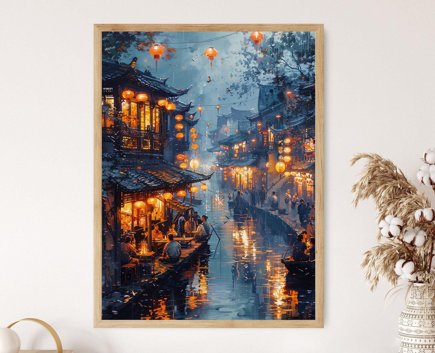 Affiche Ville Japonaise – Art Inspiré de Hiroshi Yoshida, Scène Urbaine Paisible