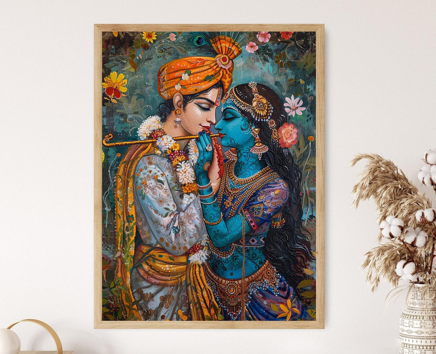 Affiche Radha Krishna – Poster Art Mythologique Indienne