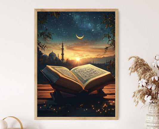 Affiche Art Islamique – Imprimé du Coran, Cadeau de Ramadan