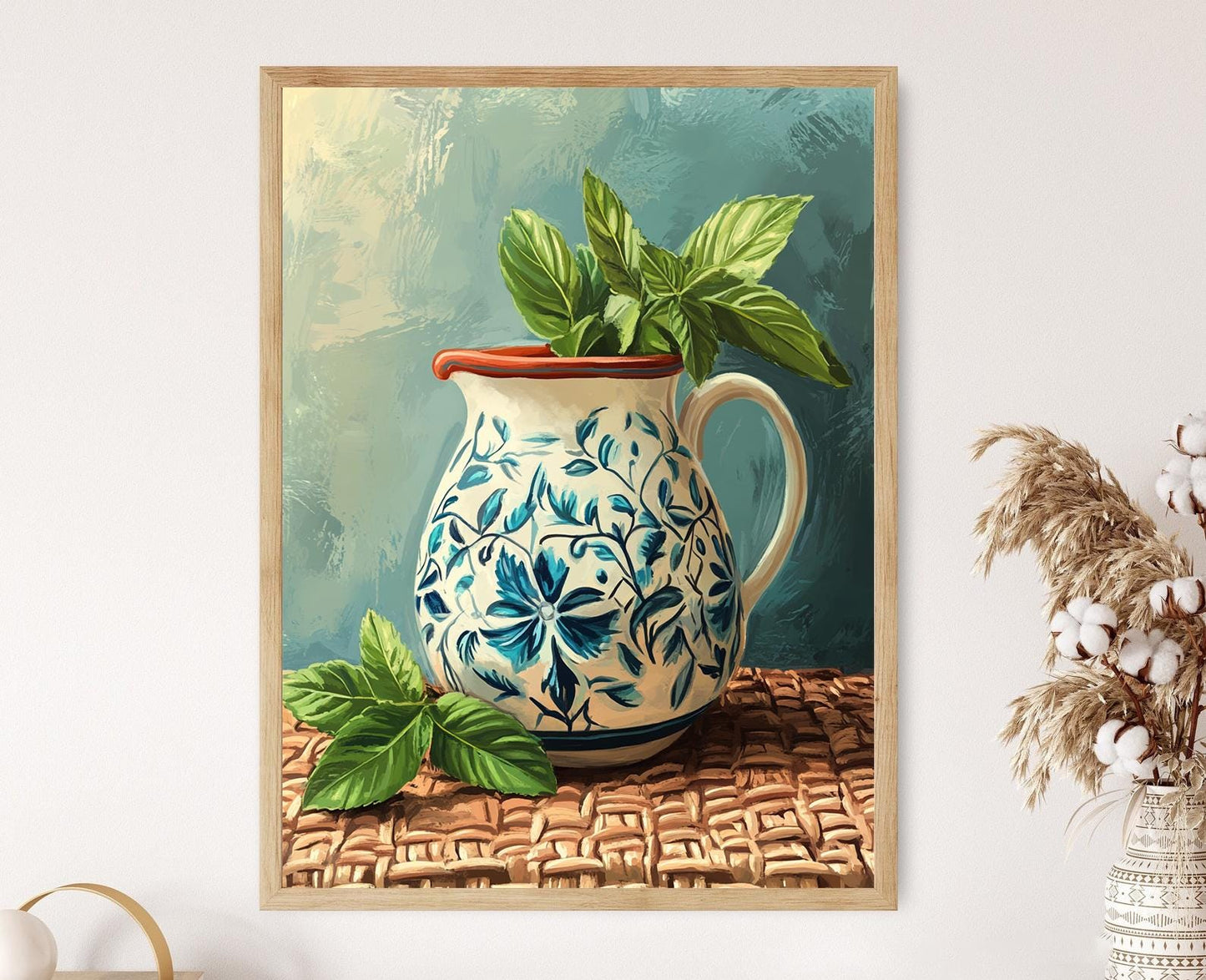 Affiche en Céramique Syrienne – Poster avec Motifs Arabesques, Décor Culturel