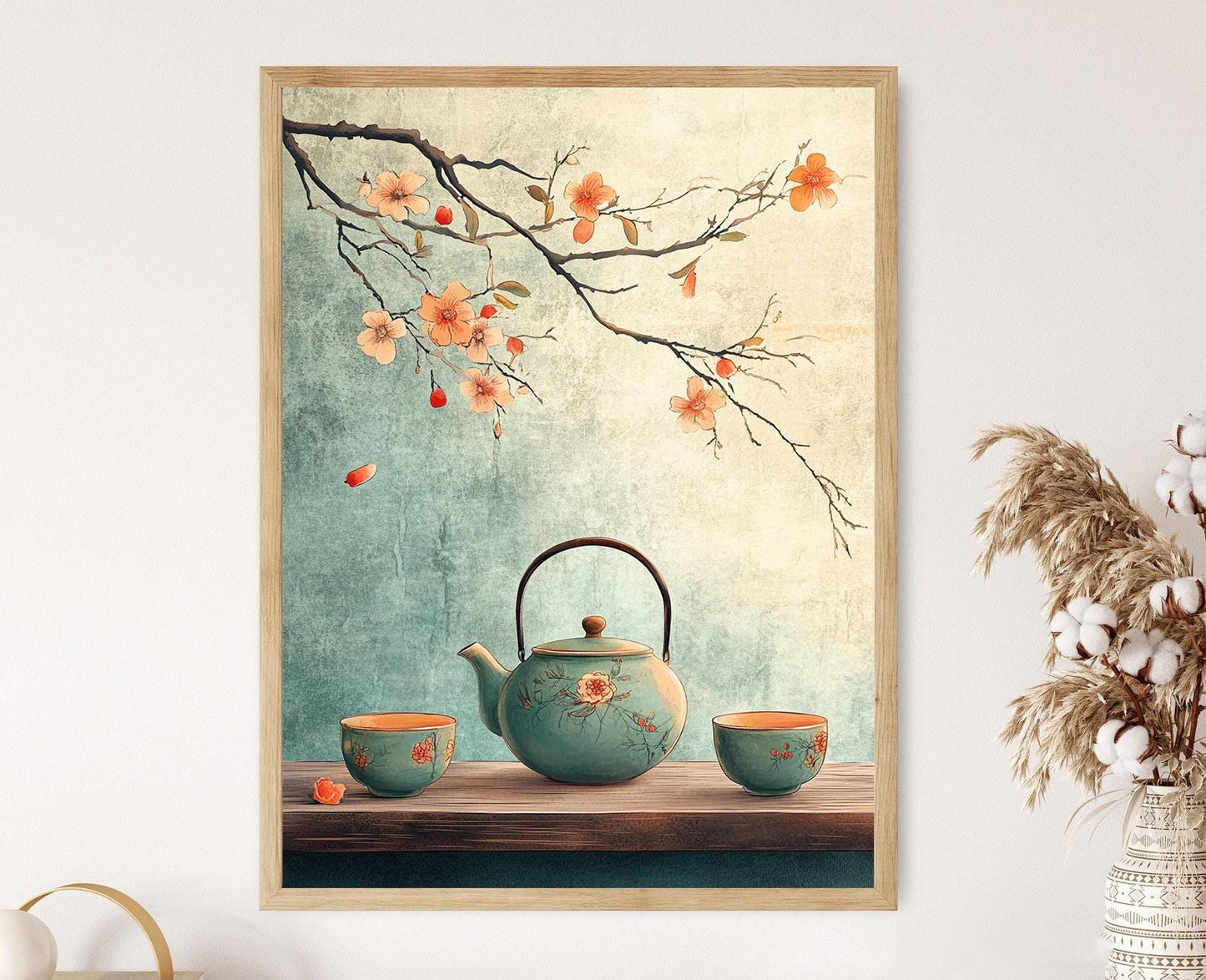 Affiche Thé Coréen – Illustration Vectorielle Celadon Traditionnelle