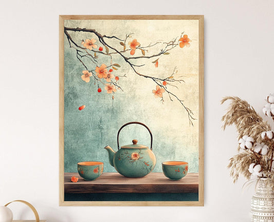 Affiche Thé Coréen – Illustration Vectorielle Celadon Traditionnelle