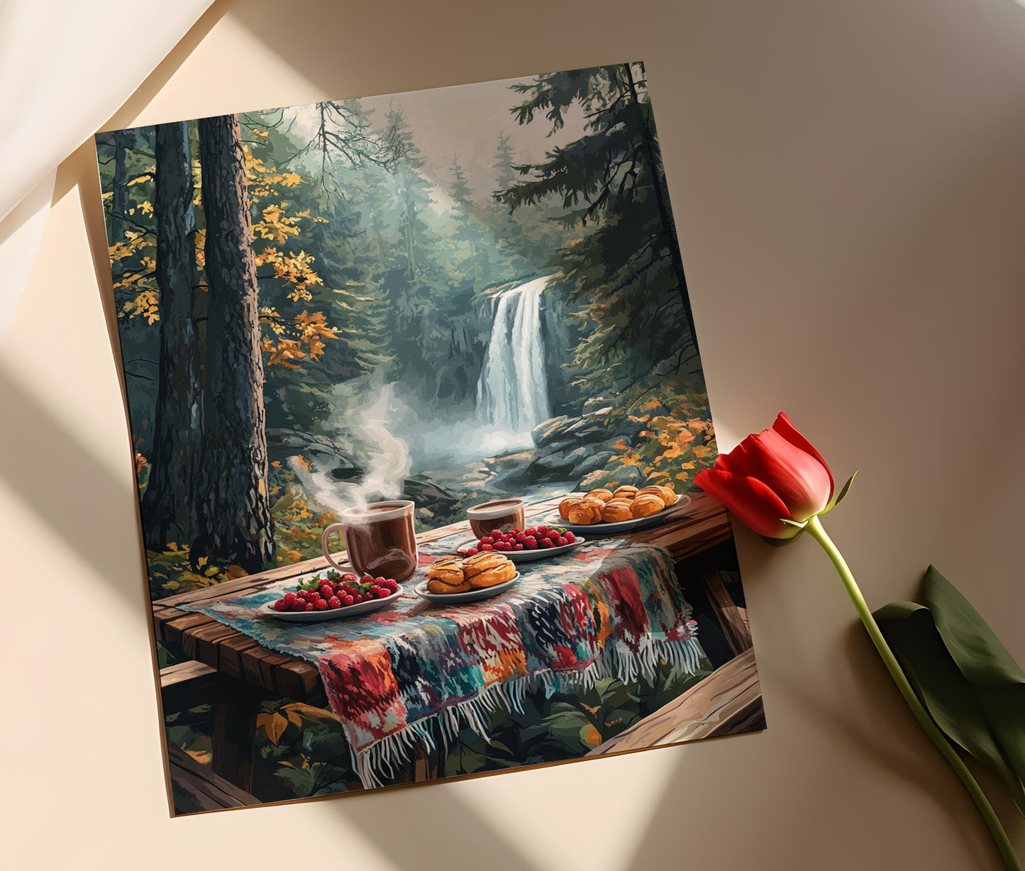 Affiche Vallée de Bravo – Art mural scène forestière mexicaine