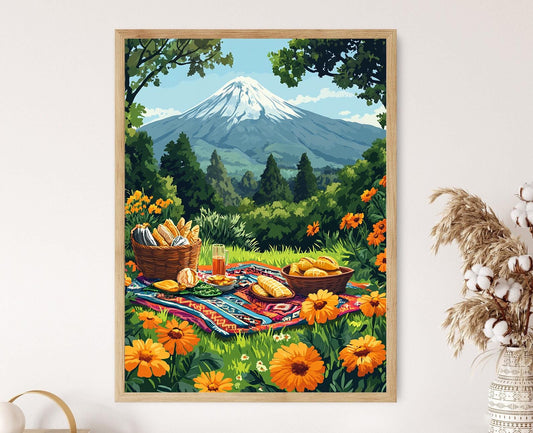 Affiche du Volcan Popocatépetl – Art Print Scène Naturelle Mexicaine