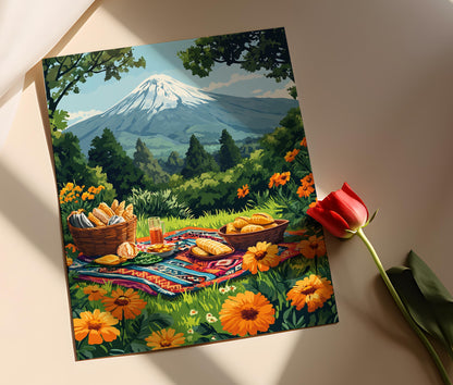 Affiche du Volcan Popocatépetl – Art Print Scène Naturelle Mexicaine