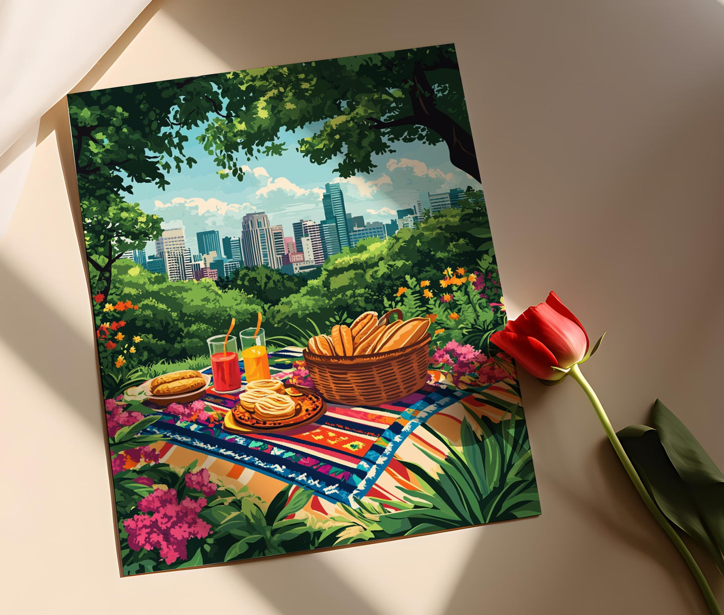 Affiche Picnic à Mexico – Art de Chapultepec pour Décor Resto