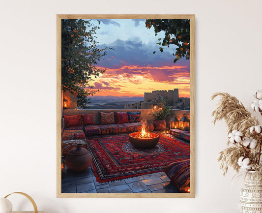 Affiche Erbil – Impression artistique de la terrasse du Hewlêr, Kurdistan irakien