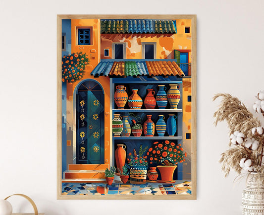 Affiche Souvenir du Pakistan – Art mural village vibrant