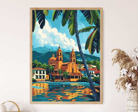 Affiche Paysage Colombien – Poster Art Mural Fait Main Exquis