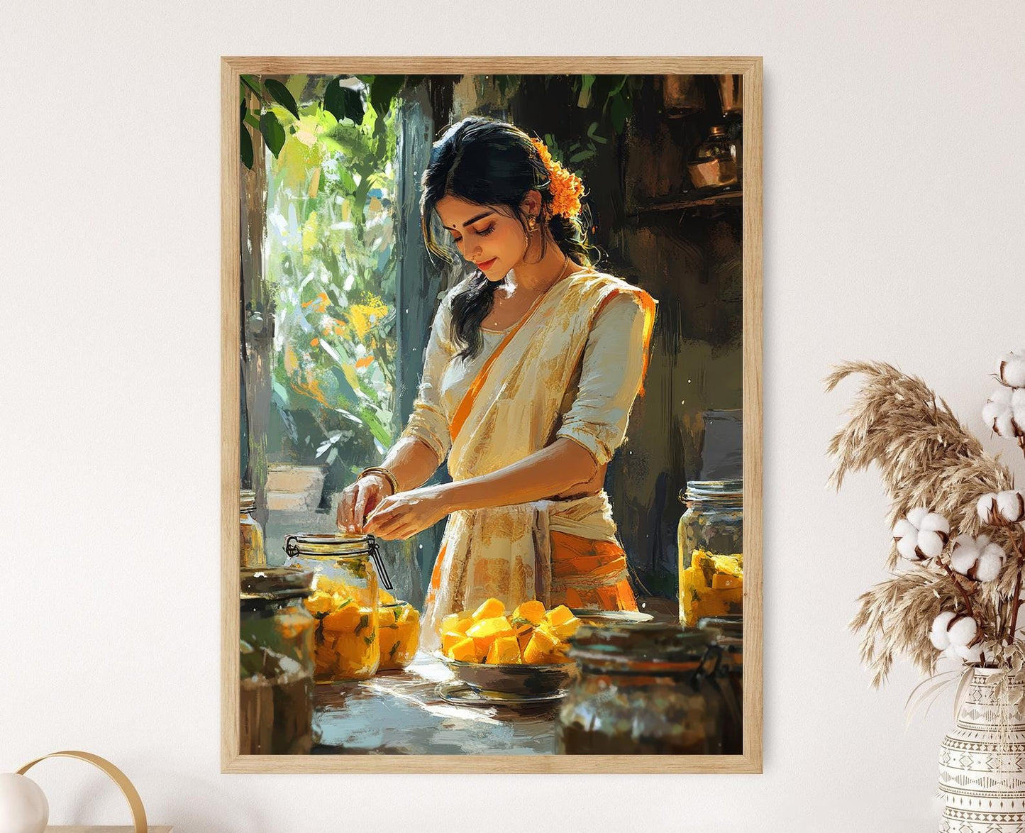 Affiche Art de Préparation de Pickles Indiens – Décor de Cuisine Traditionnel