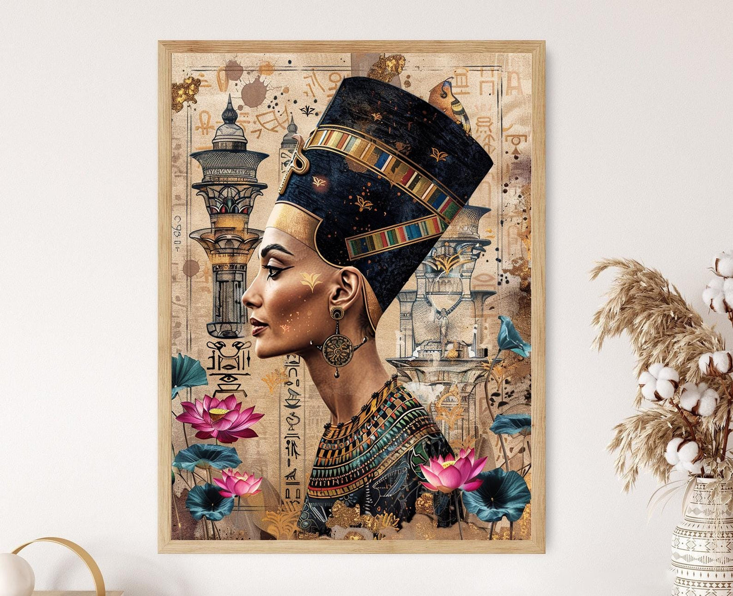 Affiche Nefertiti – Poster d'Art Égyptien Traditionnel