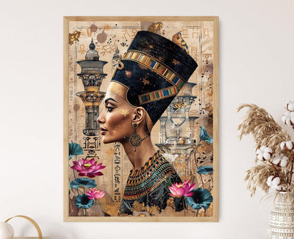 Affiche Nefertiti – Poster d'Art Égyptien Traditionnel