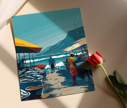 Affiche Marché de Poissons en Namibie – Poster Art Nautique